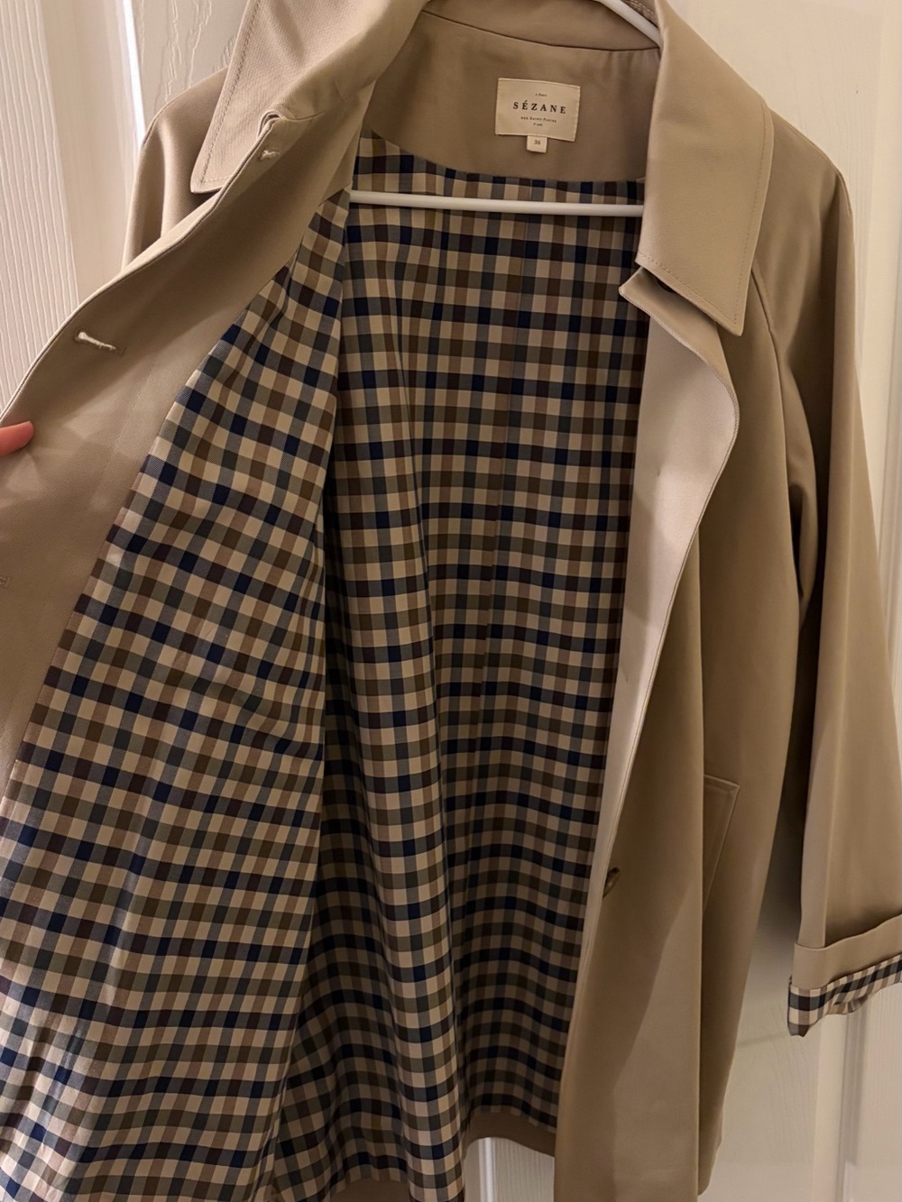 Sezane Carter Jacket Light Beige - Size 4 - Picture 5 of 6